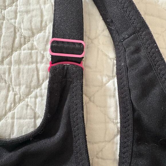 GLAMORISE Women's Sport Bra Black Sz 36G Athletic Running Jogging Activewear Y2K - Picture 3 of 8